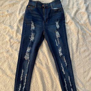 Blue Jeans With Rips